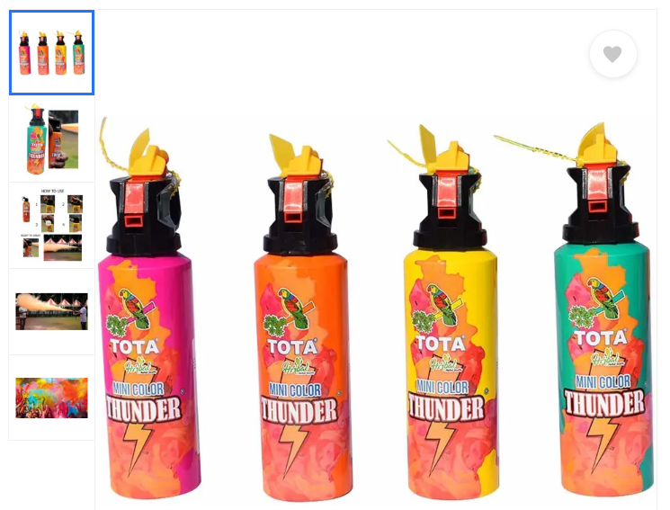 MADDYGROUP MINI HOLI HERBAL GULAL SPRAY BOTTLE| MINI THUNDER HOLI COLOUR SPRAY(PACK OF 4) Holi Color Powder Pack of 4  (Red, Orange, Yellow, Green, Maroon, Pink, Purple, 120 g)